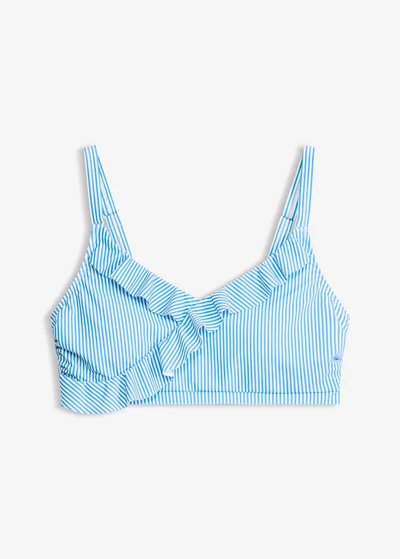 Bedeckendes Bustier-Bikinioberteil in blau von vorne - bonprix