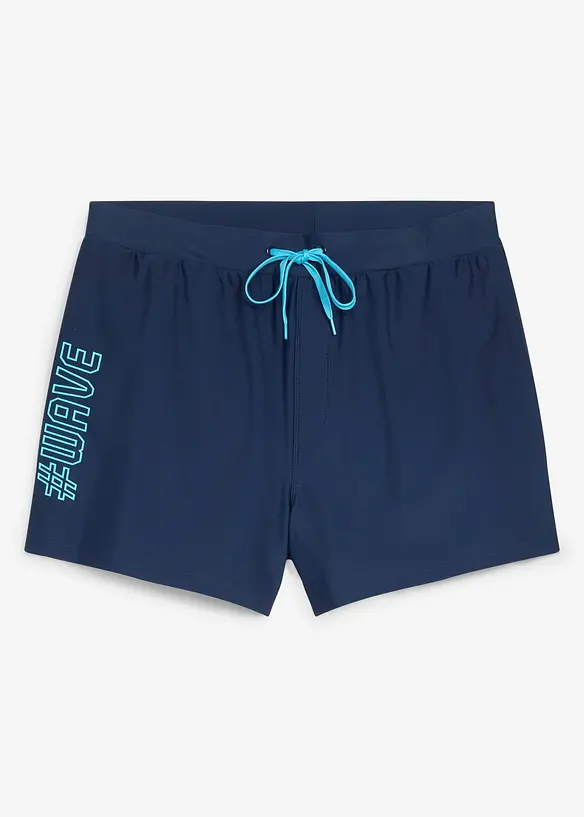 Weite Badehose aus elastischem Material in blau von vorne - bonprix