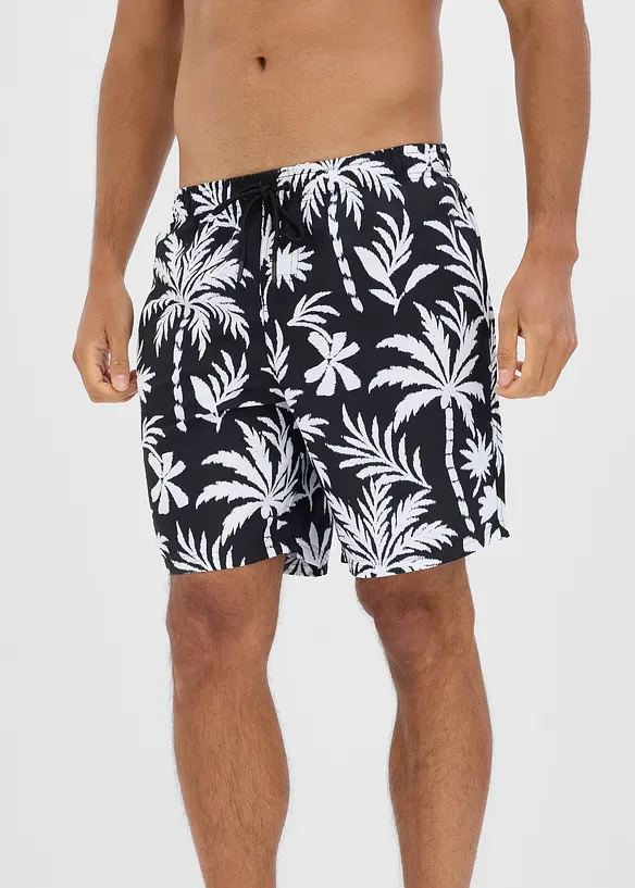 Badeshorts mit seitlichen Taschen in schwarz von vorne - bonprix