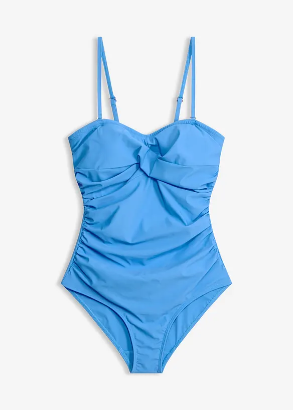 Light Shape-Badeanzug mit Wickeloptik in blau von vorne - bonprix