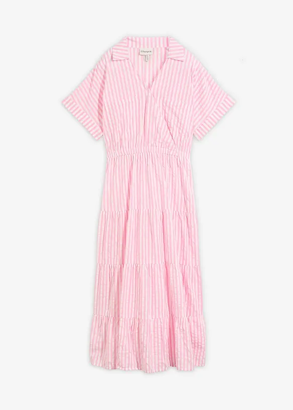 Wickelkleid aus reiner Baumwolle in rosa von vorne - bonprix