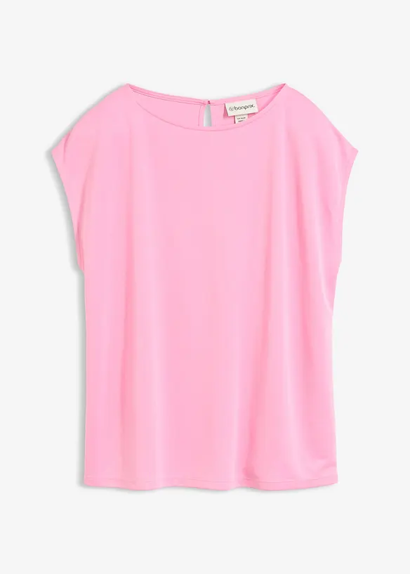 Oversize-Shirt aus softem Viskose-Mix in rosa von vorne - bonprix