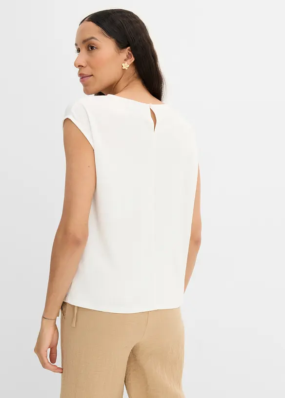Oversize-Shirt aus softem Viskose-Mix in weiß von hinten (im Anschnitt) - bonprix