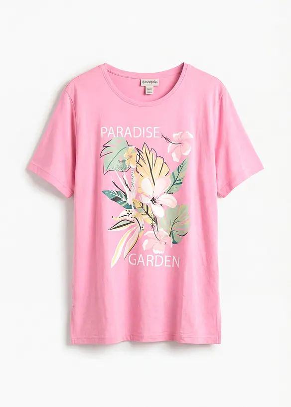 Boxy-Shirt aus softer Viskose in rosa von vorne - bonprix