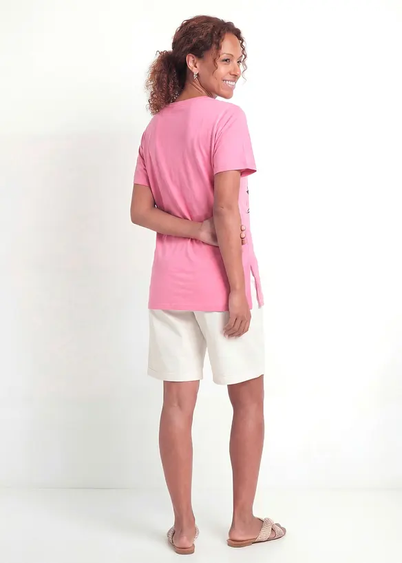 Boxy-Shirt aus softer Viskose in rosa von hinten (im Anschnitt) - bonprix