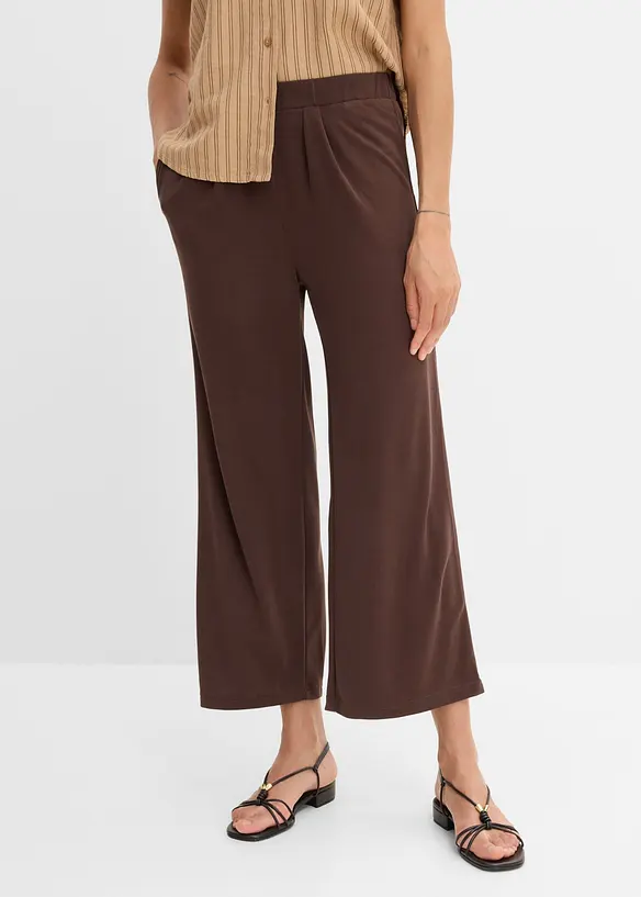 Jersey-Hose aus softem Viskose-Mix in braun von vorne - bonprix Jersey-Hose aus softem Viskose-Mix in braun von vorne - bonprix