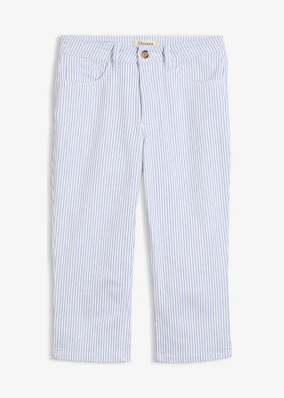 Capri-Jeans Mid Waist in weiß von vorne - bonprix