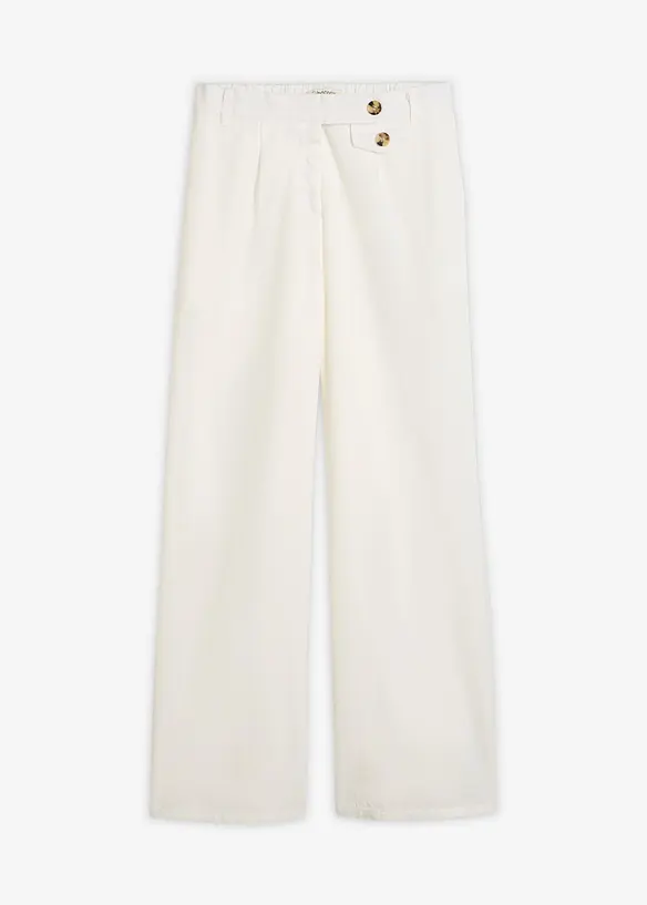 Marlenehose mit Lyocell in weiß von vorne - bonprix Marlenehose mit Lyocell in weiß von vorne - bonprix