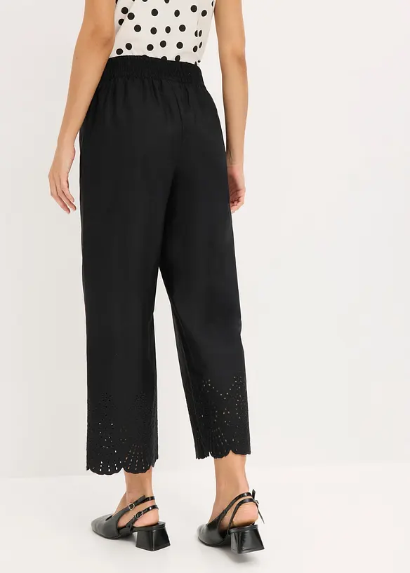 Culotte aus reiner Baumwolle in schwarz von hinten - bonprix
