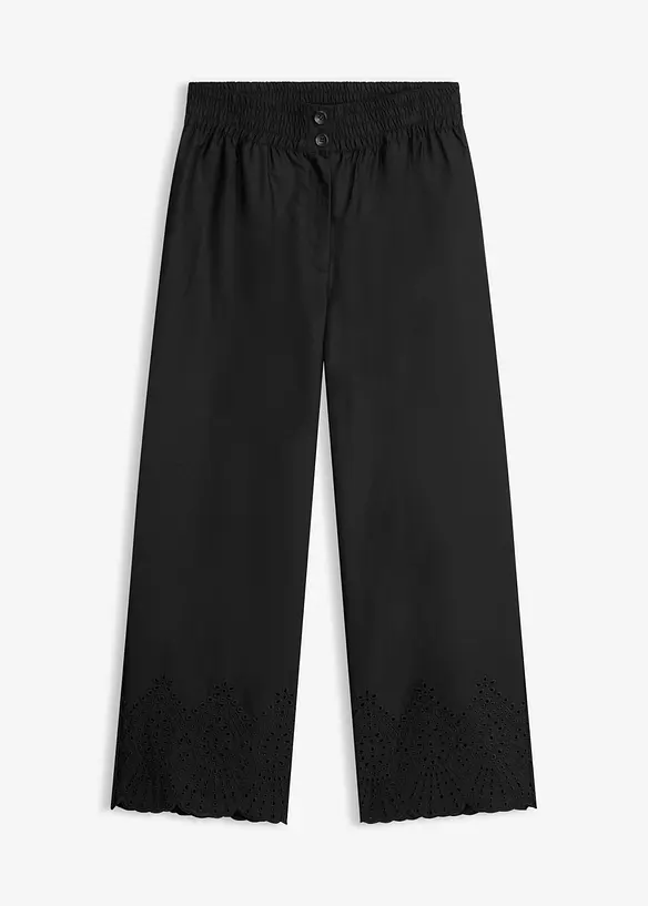 Culotte aus reiner Baumwolle in schwarz von vorne - bonprix