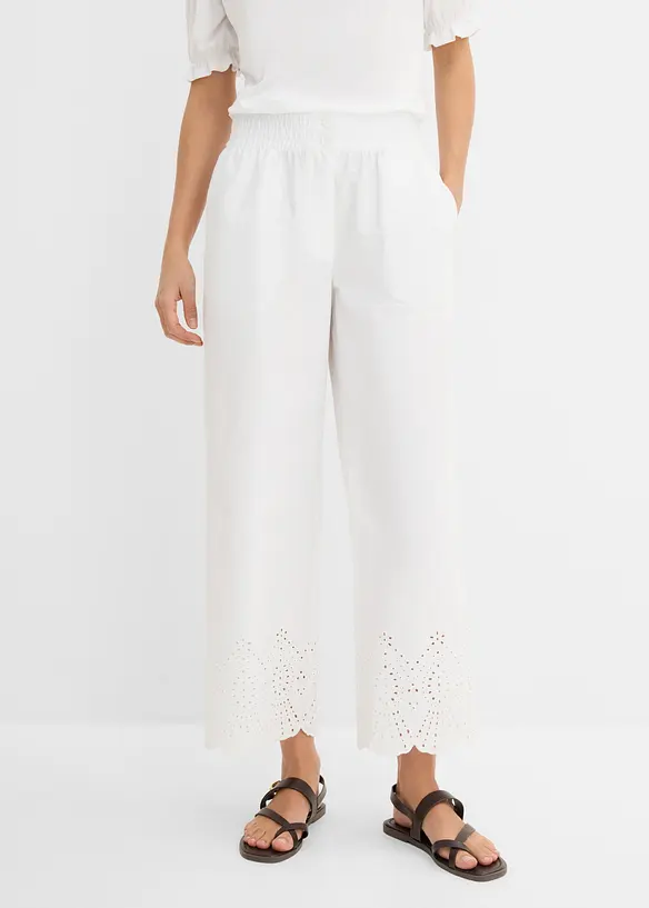 Culotte aus reiner Baumwolle in weiß von vorne - bonprix