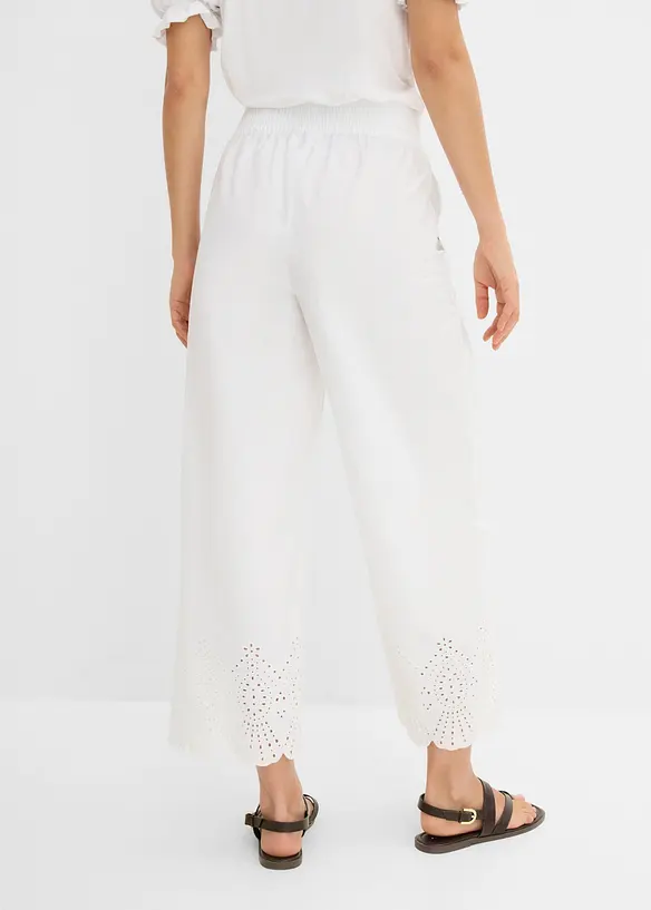 Culotte aus reiner Baumwolle in weiß von hinten - bonprix