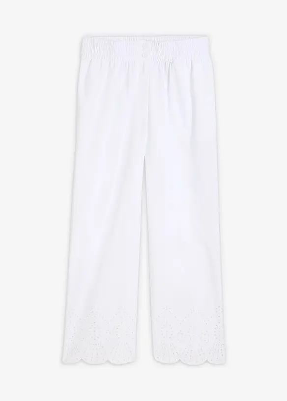 Culotte aus reiner Baumwolle in weiß von vorne - bonprix