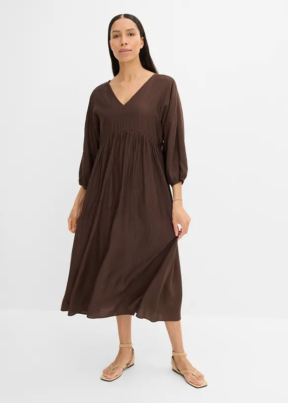 Maxikleid aus softem Viskose-Mix in braun von vorne (Totalaufnahme) - bonprix Maxikleid aus softem Viskose-Mix in braun von vorne (Totalaufnahme) - bonprix