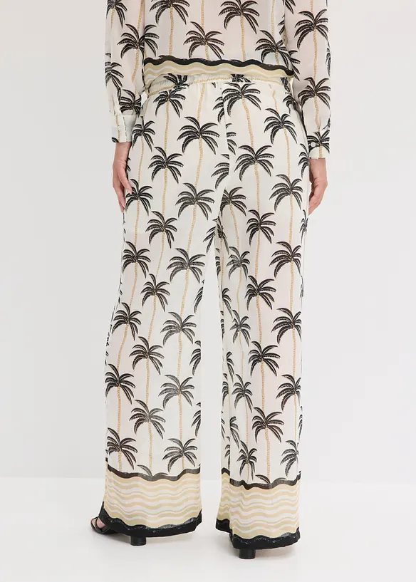 Palazzo-Hose in weiß von hinten - bonprix Palazzo-Hose in weiß von hinten - bonprix