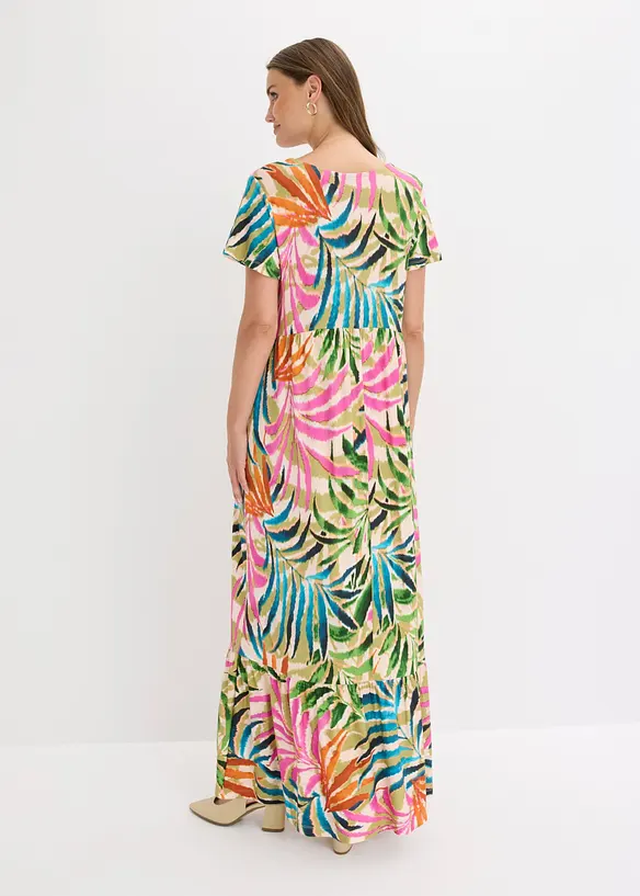 Jerseykleid aus softem Viskose-Mix in weiß von hinten (Totalaufnahme) - bonprix
