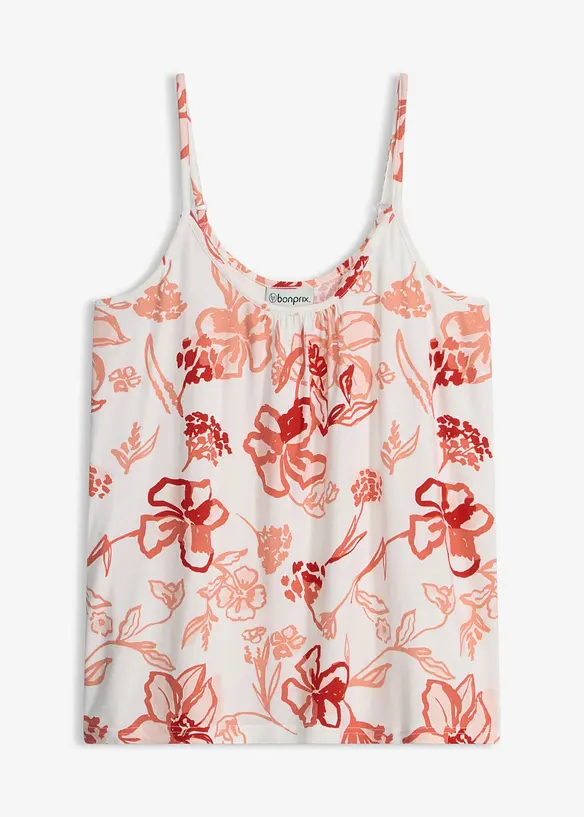 Spaghettiträger-Top aus softem Viskose-Mix in beige von vorne - bonprix Spaghettiträger-Top aus softem Viskose-Mix in beige von vorne - bonprix