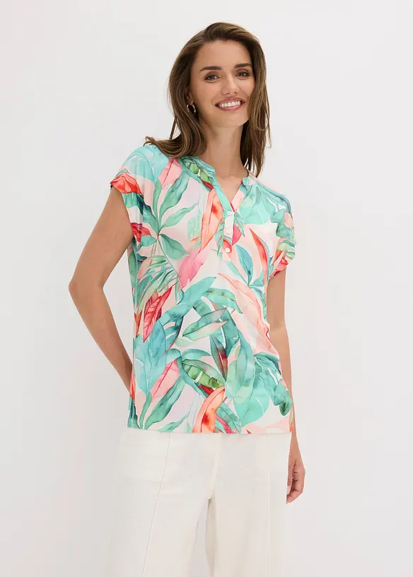 Shirt aus softem Viskose-Mix in grün von vorne (im Anschnitt) - bonprix Shirt aus softem Viskose-Mix in grün von vorne (im Anschnitt) - bonprix