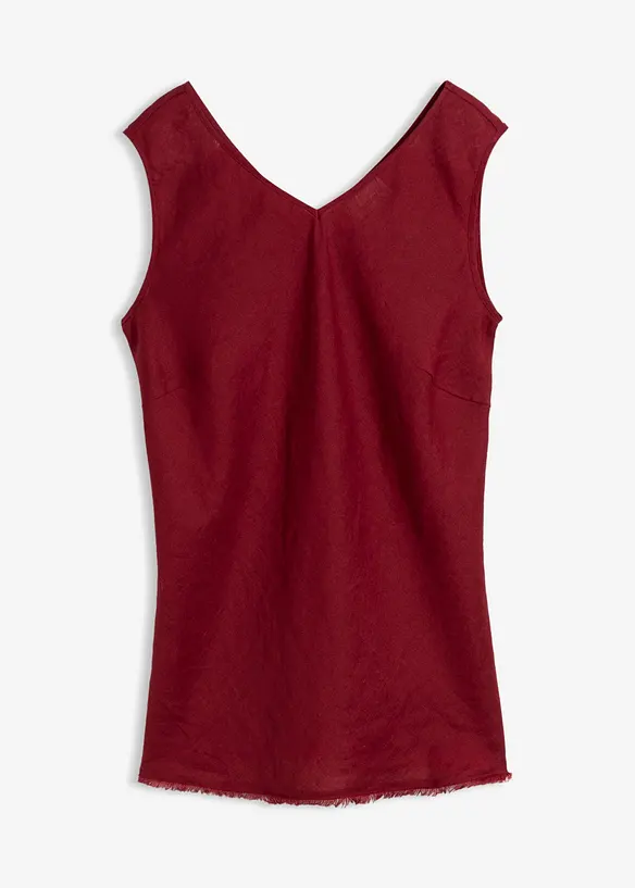 Top aus reinem Leinen in rot von vorne - bonprix Top aus reinem Leinen in rot von vorne - bonprix