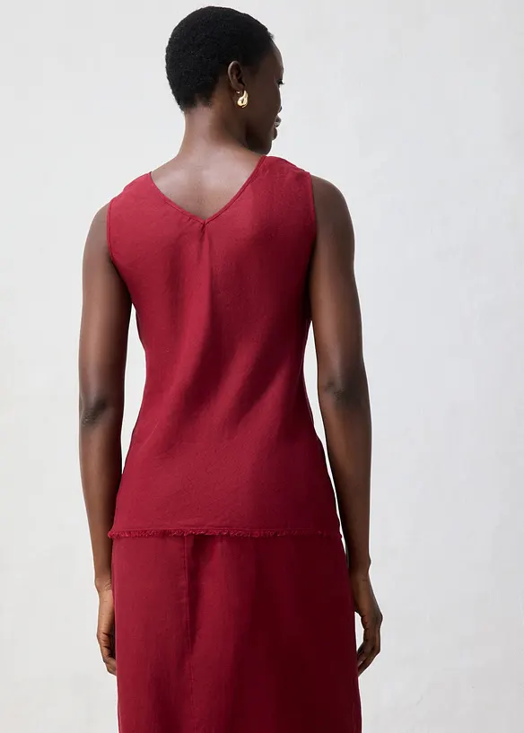 Top aus reinem Leinen in rot von hinten (im Anschnitt) - bonprix Top aus reinem Leinen in rot von hinten (im Anschnitt) - bonprix
