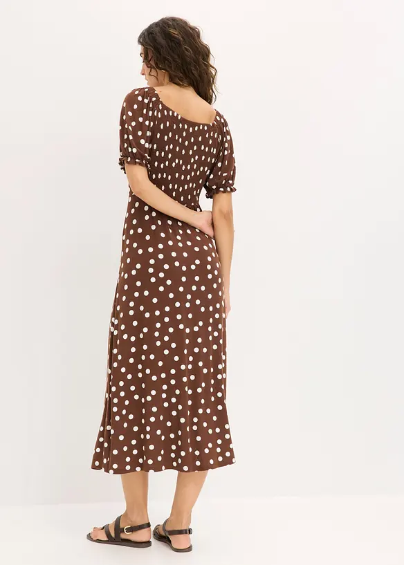 Midikleid aus Viskose-Mix in braun von hinten (Totalaufnahme) - bonprix Midikleid aus Viskose-Mix in braun von hinten (Totalaufnahme) - bonprix