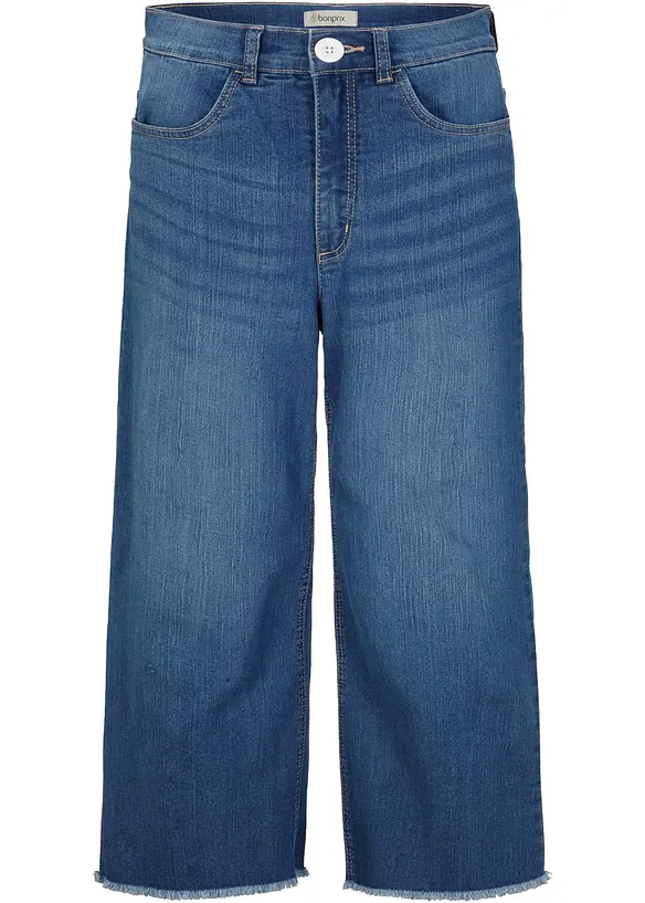 7/8-Jeans, Wide Fit in blau von vorne - bonprix