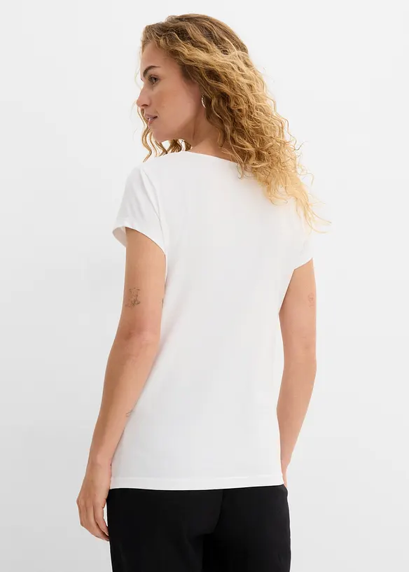 Figurbetontes T-Shirt in weiß von hinten (im Anschnitt) - bonprix