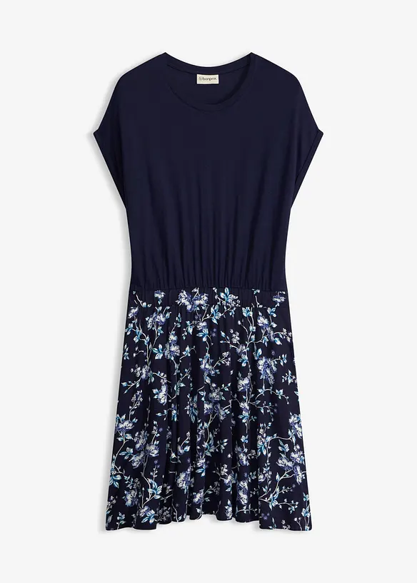 Jerseykleid aus Viskose-Mix in blau von vorne - bonprix Jerseykleid aus Viskose-Mix in blau von vorne - bonprix