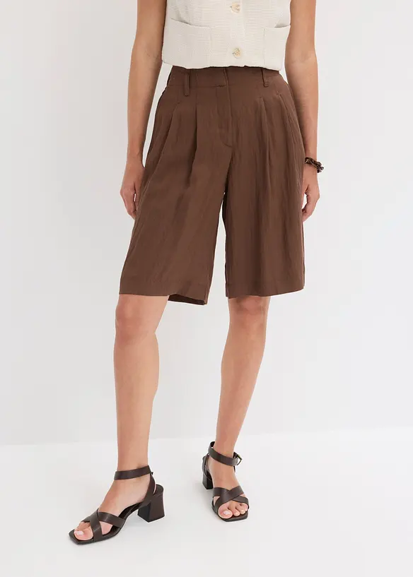 Bermuda aus softem Viskose-Mix in braun von vorne - bonprix Bermuda aus softem Viskose-Mix in braun von vorne - bonprix
