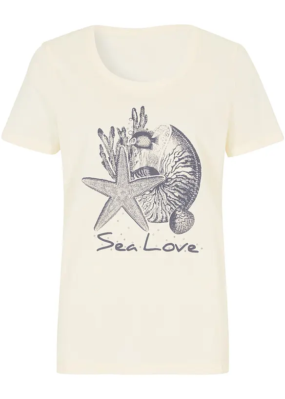 T-Shirt Sea Love in weiß von vorne - bonprix