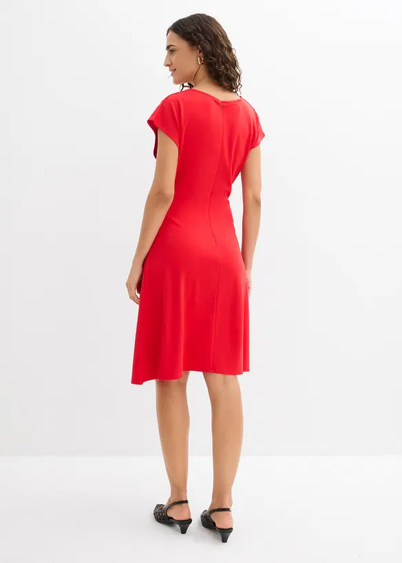 Midikleid aus Punto di Roma in rot von hinten (Totalaufnahme) - bonprix Midikleid aus Punto di Roma in rot von hinten (Totalaufnahme) - bonprix