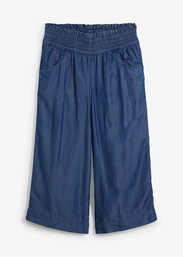 Culotte aus Lyocell in blau von vorne - bonprix