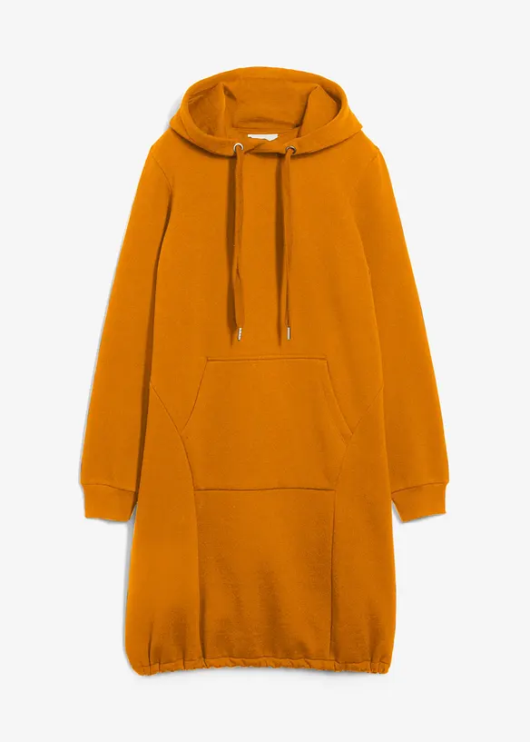 Sweatkleid aus Baumwoll-Mix in braun von vorne - bonprix