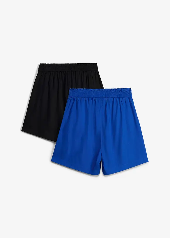Schlupf-Shorts aus softer Viskose (2er Pack) in schwarz von hinten - bonprix