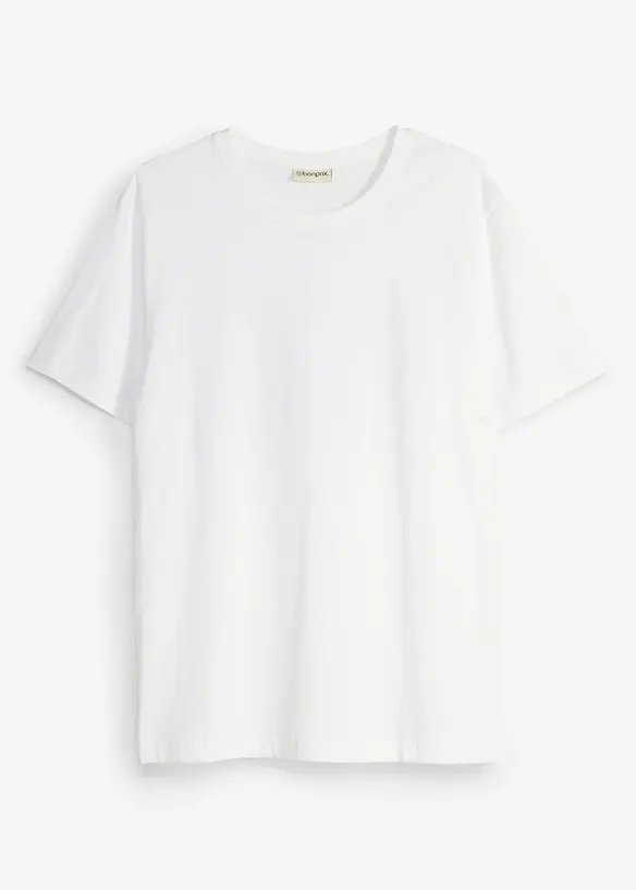 T-Shirt aus reiner Bio-Baumwolle in weiß von vorne - bonprix