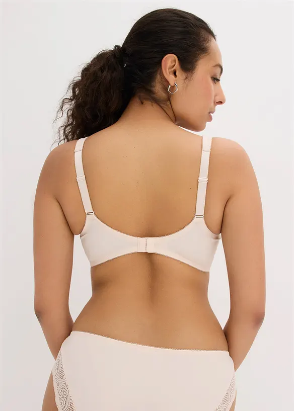 Minimizer-BH mit gepolsterten Trägern in beige von hinten (im Anschnitt) - bonprix