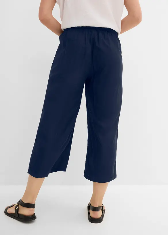 3/4-Hose mit Bequembund aus Viskose in blau von hinten - bonprix 3/4-Hose mit Bequembund aus Viskose in blau von hinten - bonprix