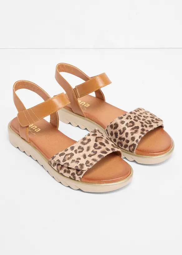 Jana Komfort-Sandalen in bequemer Weite in beige - Jana