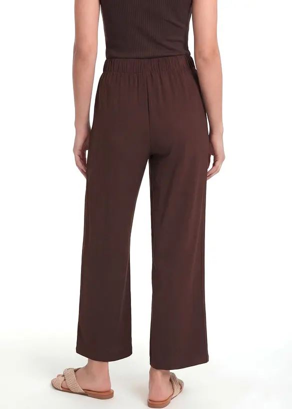 Jersey-Hose aus Viskose-Mix in braun von hinten - bonprix Jersey-Hose aus Viskose-Mix in braun von hinten - bonprix