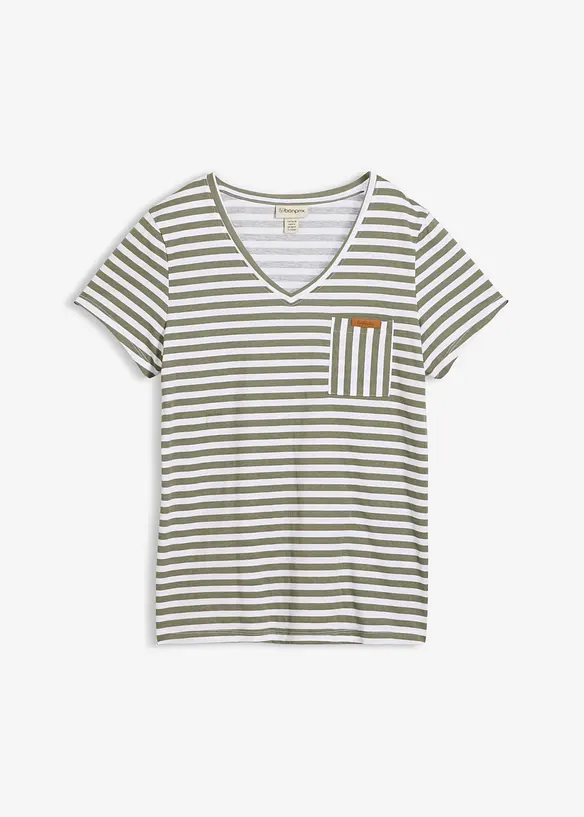 Lockeres T-Shirt aus reiner Baumwolle in grün von vorne - bonprix Lockeres T-Shirt aus reiner Baumwolle in grün von vorne - bonprix