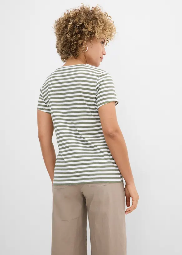 Lockeres T-Shirt aus reiner Baumwolle in grün von hinten (im Anschnitt) - bonprix Lockeres T-Shirt aus reiner Baumwolle in grün von hinten (im Anschnitt) - bonprix