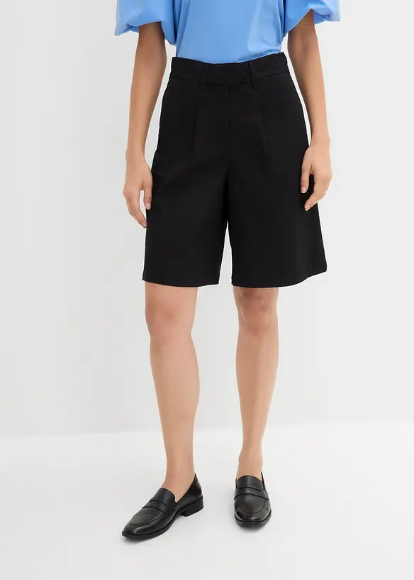 Twill-Bermuda in schwarz von vorne - bonprix