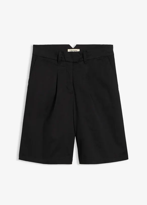 Twill-Bermuda in schwarz von vorne - bonprix