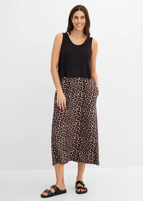 Shirtkleid aus elastischem Viskose-Mix in schwarz von vorne (Totalaufnahme) - bonprix Shirtkleid aus elastischem Viskose-Mix in schwarz von vorne (Totalaufnahme) - bonprix