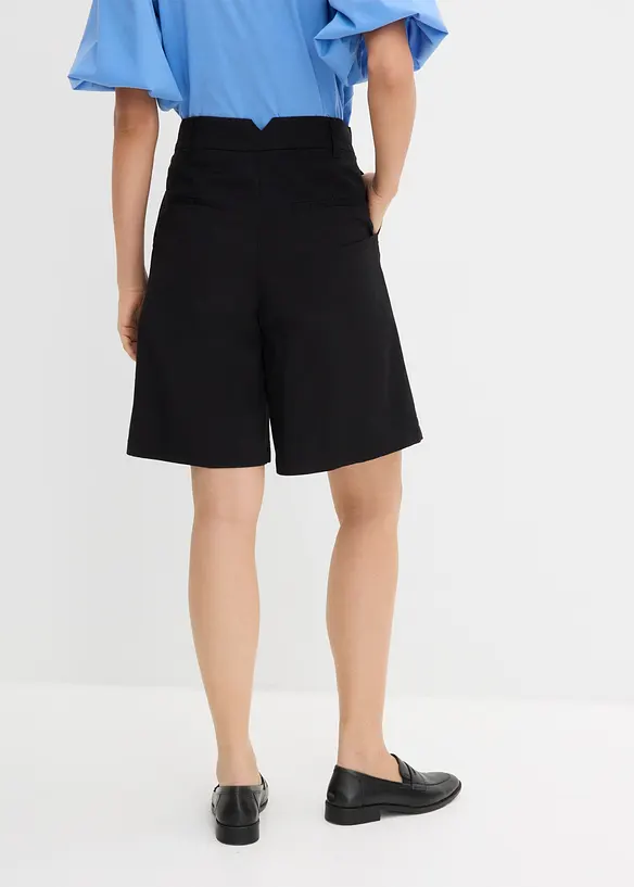 Twill-Bermuda in schwarz von hinten - bonprix