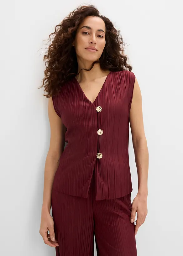 Top mit Plissee in rot von vorne (im Anschnitt) - bonprix Top mit Plissee in rot von vorne (im Anschnitt) - bonprix