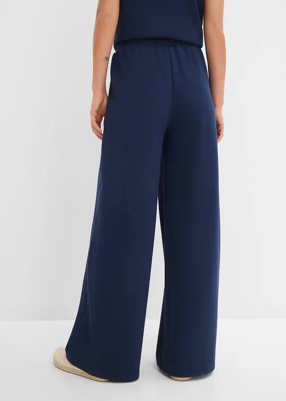 Marlenehose aus Piqué in blau von hinten - bonprix Marlenehose aus Piqué in blau von hinten - bonprix