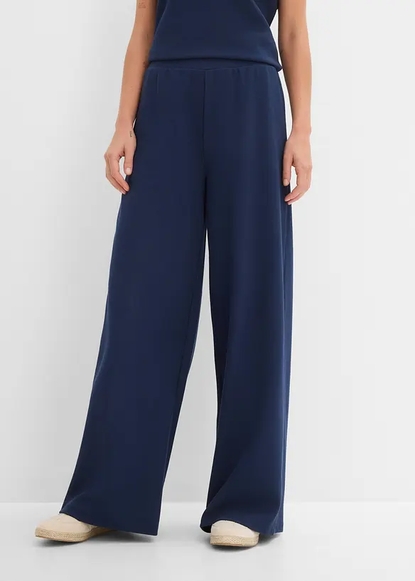 Marlenehose aus Piqué in blau von vorne - bonprix Marlenehose aus Piqué in blau von vorne - bonprix