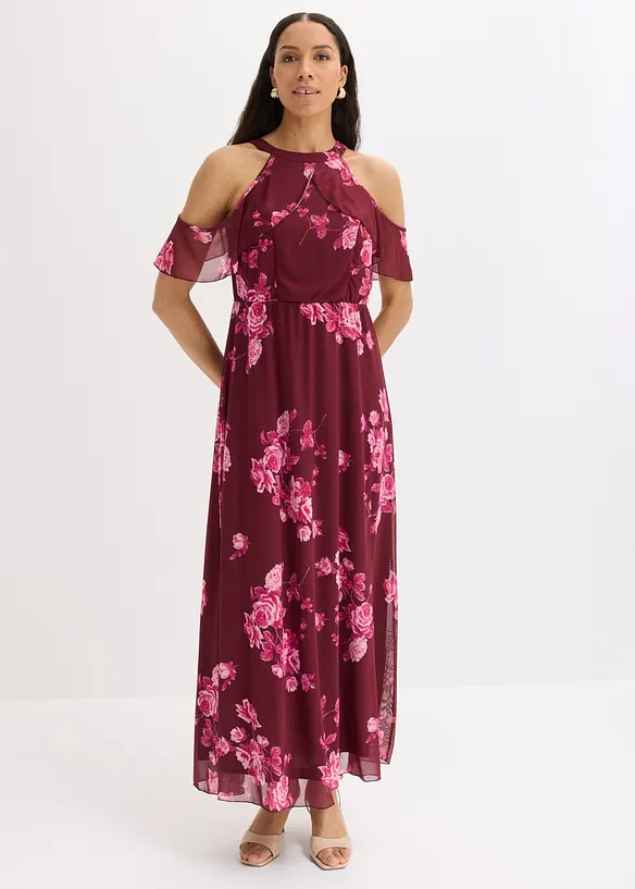 Maxikleid aus Mesh in rot von vorne (Totalaufnahme) - bonprix Maxikleid aus Mesh in rot von vorne (Totalaufnahme) - bonprix