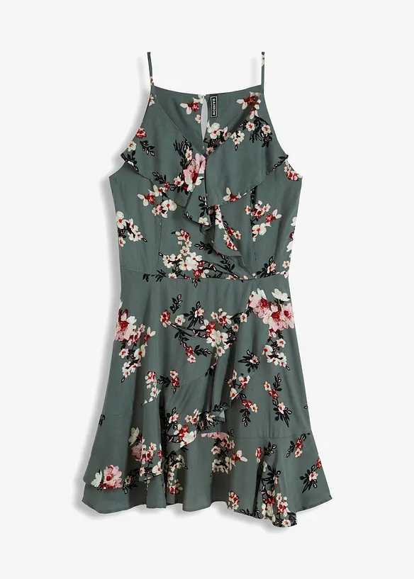 Trägerkleid aus softer Viskose in grün von vorne - bonprix Trägerkleid aus softer Viskose in grün von vorne - bonprix